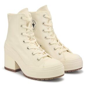 Converse Chuck 70 De Luxe Heel Egret Cream Black Sneakers (6.5)